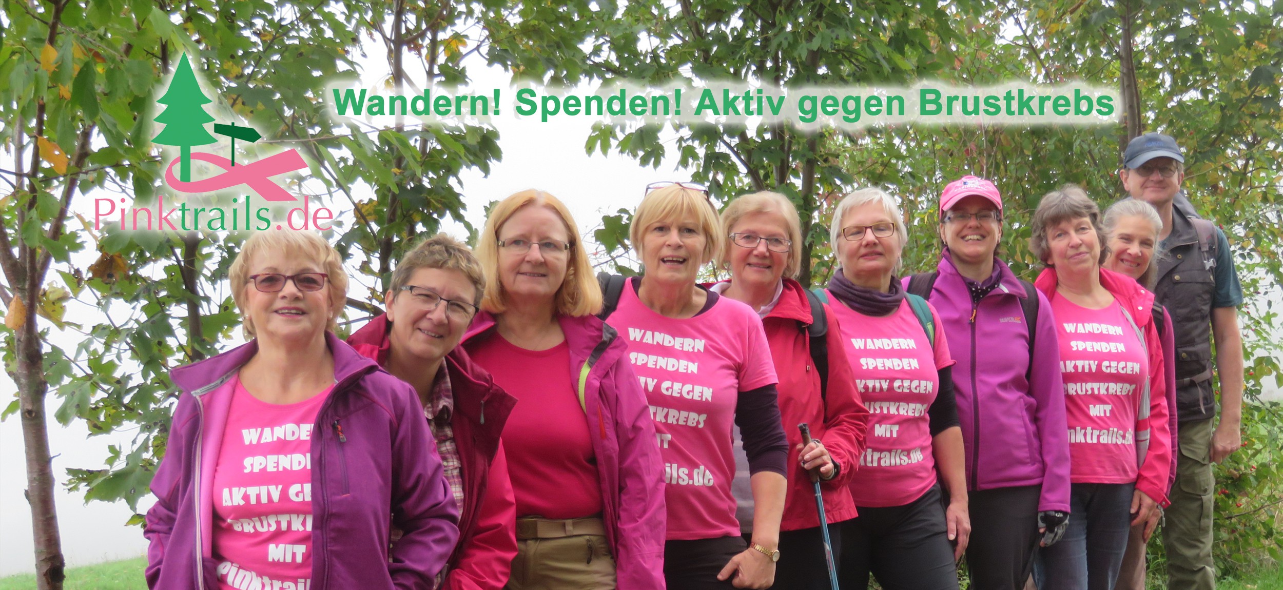 Pinktrails.de. Wandern! Spenden! Aktiv gegen Brustkrebs, die Seite für Unterstützung der Bekämpfung von Brustkrebs